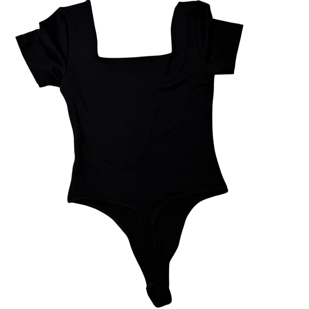 Hunter & Brown Short Sleeves Lined Bodysuit Black Womens | Small